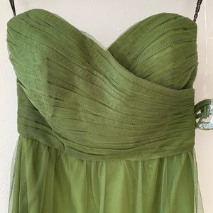 Jenny Yoo Green Chiffon Strapless Dress